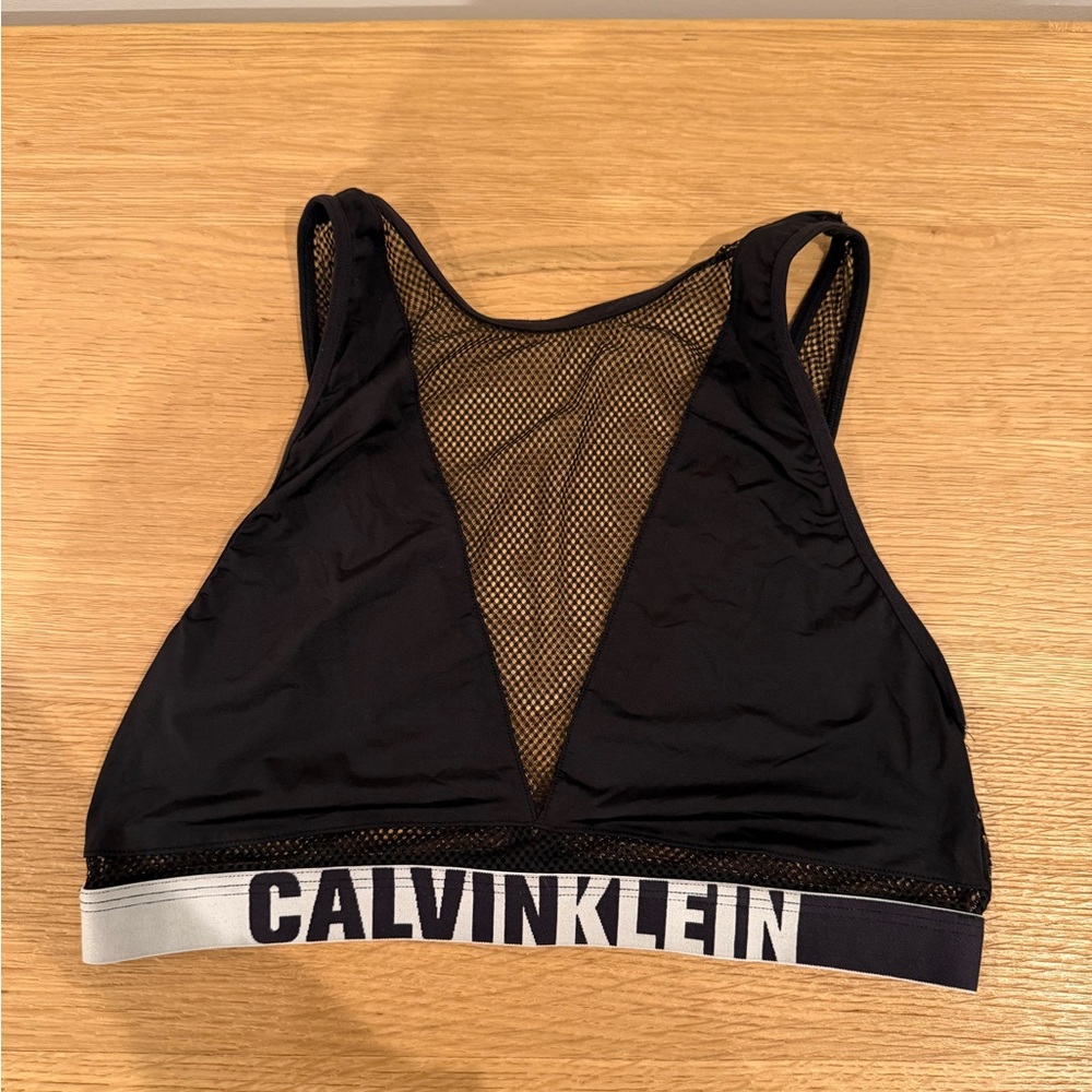 Calvin Klein Black Mesh Sports Bra